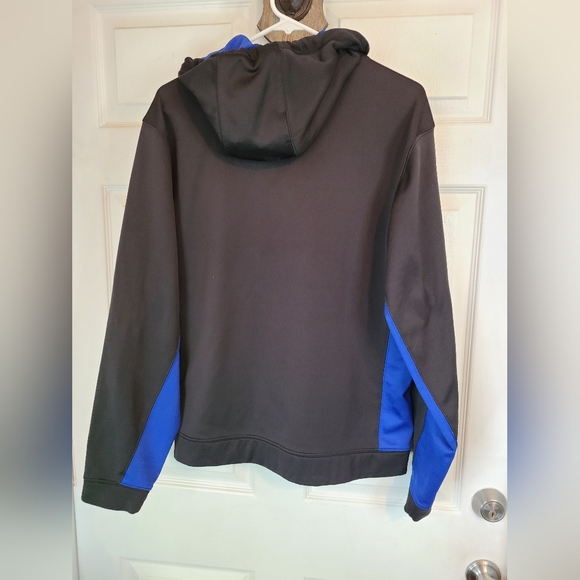 (1163) Sport-Tek Men's Classic Sports Hoodie, Size: Small Color: Black and Blue - Picture 12 of 16